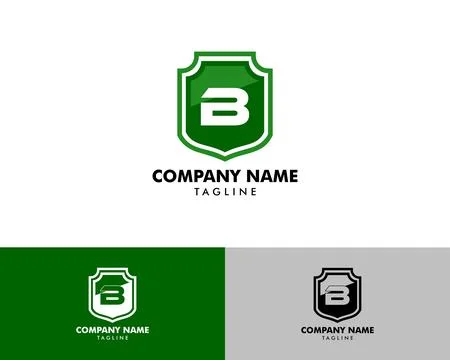 Initial Letter B Security Company Logo, Initial Letter of Security Shield L.. Stock Illustration