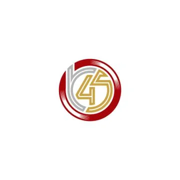 Initial letter B45 logo design vector unique Stock Illustration