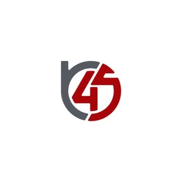 Initial letter B45 logo design vector unique Stock Illustration