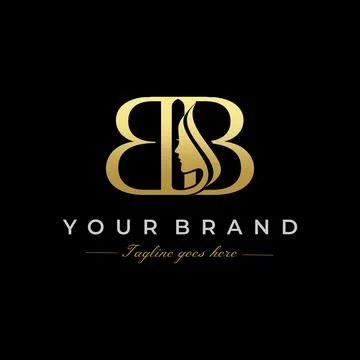 Initial Letter BB Beauty Face Logo Design Vector Stock Illustration