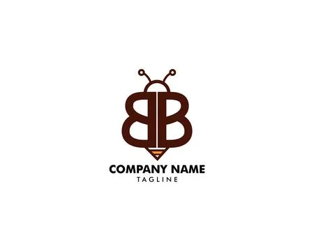 Initial Letter BB Bee Logo Vector Illustration Design Stock Illustration