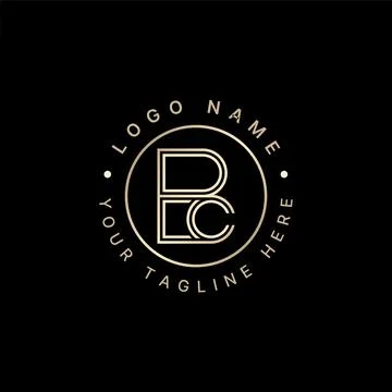 Initial letter BC or CB double lines font connect monogram typography brand Ilustración de archivo