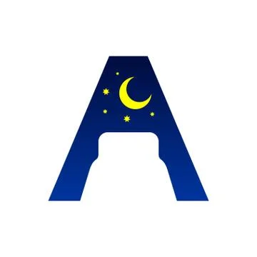 Initial Letter A Bed Negative Space Symbol Design Stock Illustration
