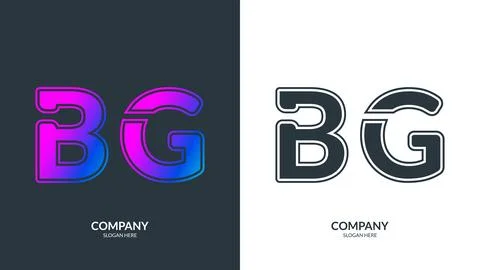 Initial letter BG logo Icon vector design template. Premium luxurious logot.. Stock Illustration