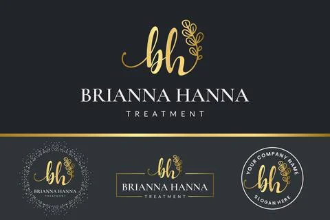 Initial letter BH B logo flower, leaf and beauty. Floral and botanical design Stock Illustration