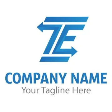 Initial Letter Blue TE Logo Stock  Illustration Vector Stock Illustration