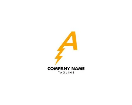 Initial Letter A Bolt Logo Symbol Icon Vector Designs Illustration 스톡 일러스트