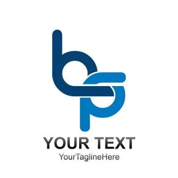 Initial letter BQ logo template colored dark blue design for business and com Stock Illustration