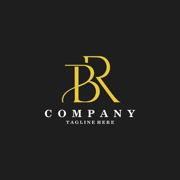 Initial letter BR logo design vector Stock Illustration