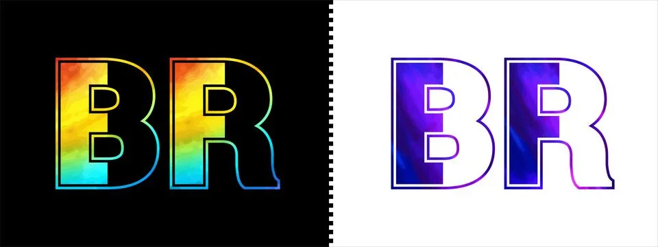 Initial letter BR logo Icon vector design template. Premium luxurious logot.. Stock Illustration