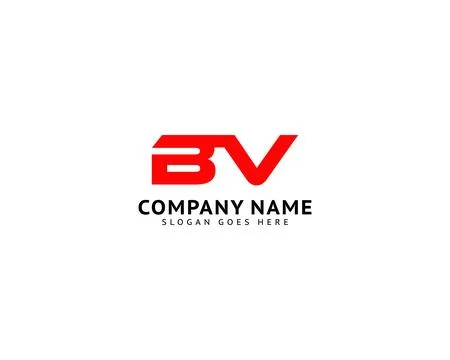 Initial Letter BV Logo Template Design Stock Illustration