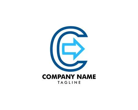 Initial Letter C Arrow Logo Template Design Stock Illustration