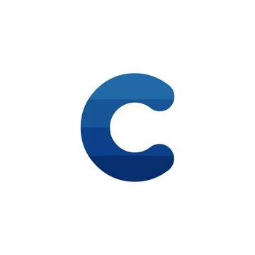 Initial letter C blue stipes logo template. Stock Vector illustration isolate Stock Illustration