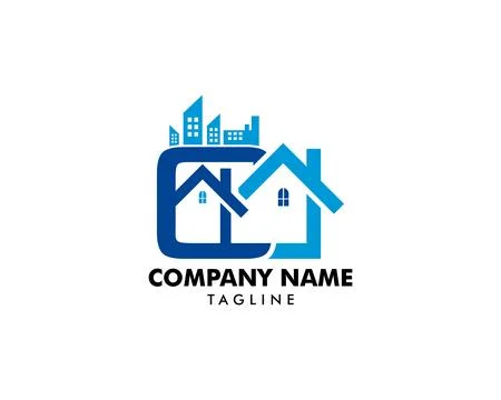 Initial Letter C Building Logo Design Illustration, Initial Letter C Real E.. Stock Illustration