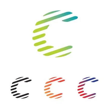 Initial letter C capital logos from unique, abstract and modern lines. Stock Illustration