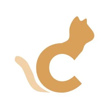 Initial letter c cat icon logo design template Stock Illustration