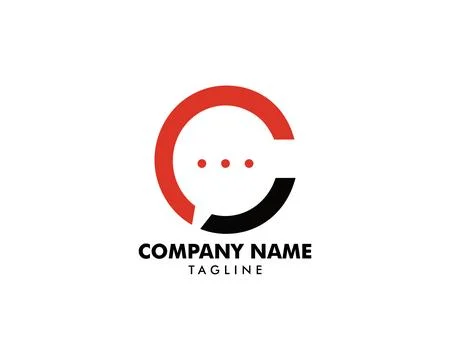 Initial Letter C Chat Logo Template Design Stock Illustration