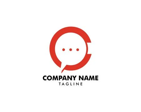 Initial Letter C Chat Logo Template Design Stock Illustration