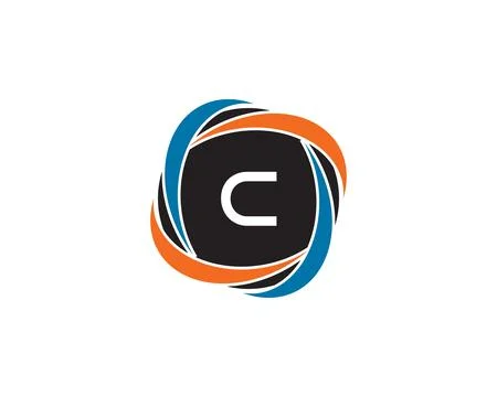 Initial Letter C Circle Negative Space Logo Design Template Stock Illustration