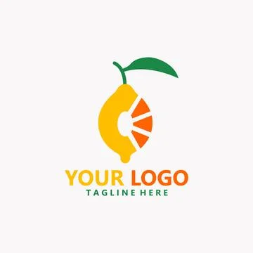 Initial letter C citrus fruit logo design vector Illustrazione stock