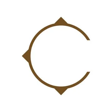 Initial letter c compass icon logo design template Stock Illustration