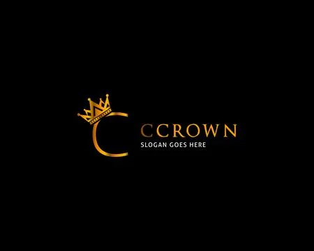 Initial Letter C Crown Logo Template Vector Icon Illustration Design Stock Illustration