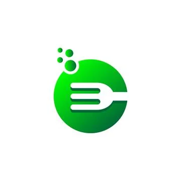 Initial letter C fork logo design inspiration. Stock Illustration