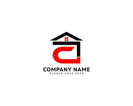 Initial Letter C House Real Estate Logo Design Stock Illustration