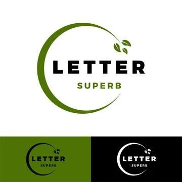 Initial letter c leaf or circle leaf icon logo design template Stock Illustration