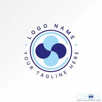 Initial letter C line font fan blades rotate monogram typography brand Illustrazione stock