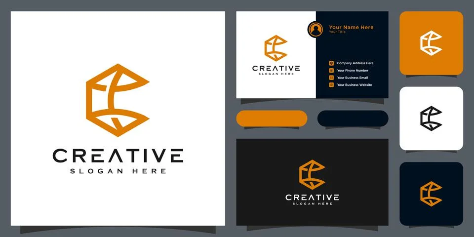 Initial letter c logo line style vector design Stock Illustration
