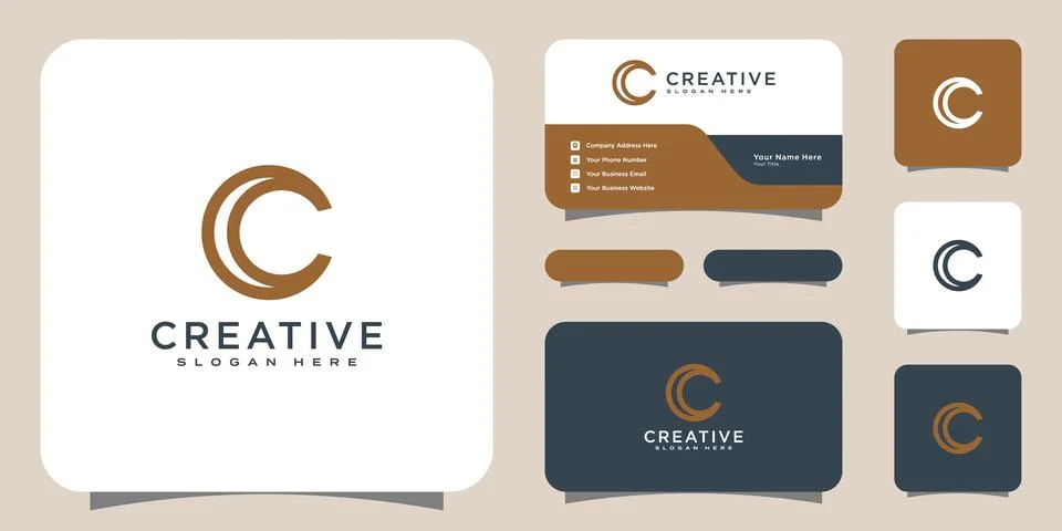 Initial letter c logo line style vector design Stock Illustration