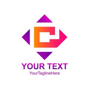 Initial letter C logo template colorfull square design for business and compa Stock Illustration