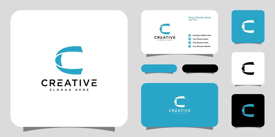 Initial letter c logo vector design and business card Stock Illustration