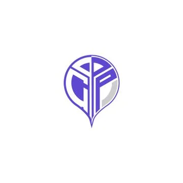 Initial letter C P Modern and unique location design Stock Illustration