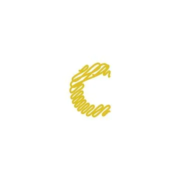 Initial letter C scribble gold logo Illustrazione stock