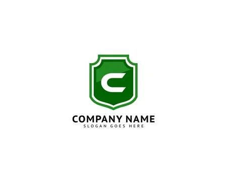 Initial Letter C Security Company Logo, Initial Letter of Security Shield L.. イラスト素材