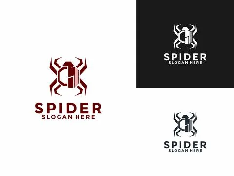 Initial Letter C with Spider Construction logo vector template, Letter C an.. Illustrazione stock
