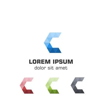 Initial letter C triangle logotype. Vector logo template Stock Illustration