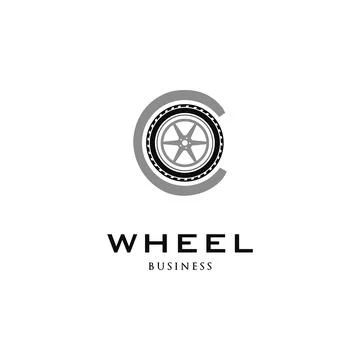 Initial Letter C Wheel Icon Logo Design Template Stock Illustration