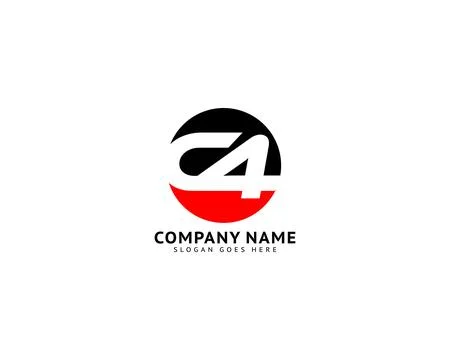 Initial Letter C4 Logo Template Design Stock Illustration