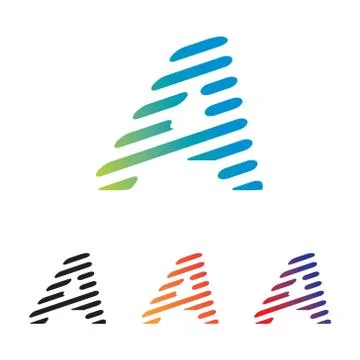 Initial letter A capital logos from unique, abstract and modern lines. 스톡 일러스트