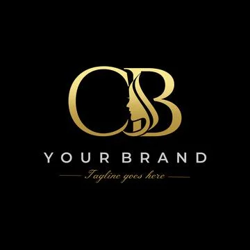 Initial Letter CB Beauty Face Logo Design Vector Stock Illustration