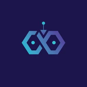 Initial letter CB Logo in a form of a robot head Stock Illustration