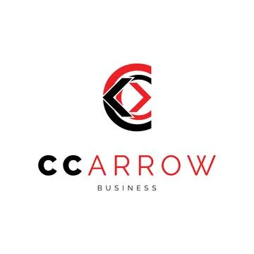 Initial Letter CC Arrow Icon Logo Design Template Stock Illustration