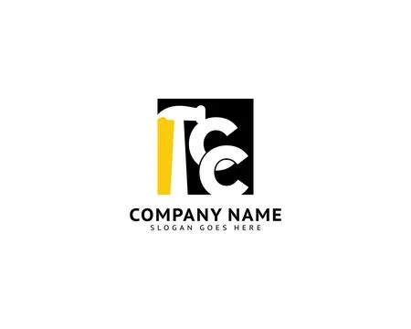 Initial Letter CC Hammer Logo Design for Construction, Manufacture and Repa.. Stock Illustration
