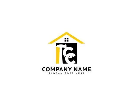Initial Letter CC Hammer Logo Design for Construction, Manufacture and Repa.. Stock Illustration