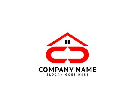 Initial Letter CC House Real Estate Logo Design Stock Illustration