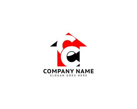 Initial Letter CC House Real Estate Logo Design Stock Illustration