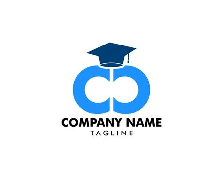 Initial letter CC logo with graduation hat, Education theme concept design Stock Illustration